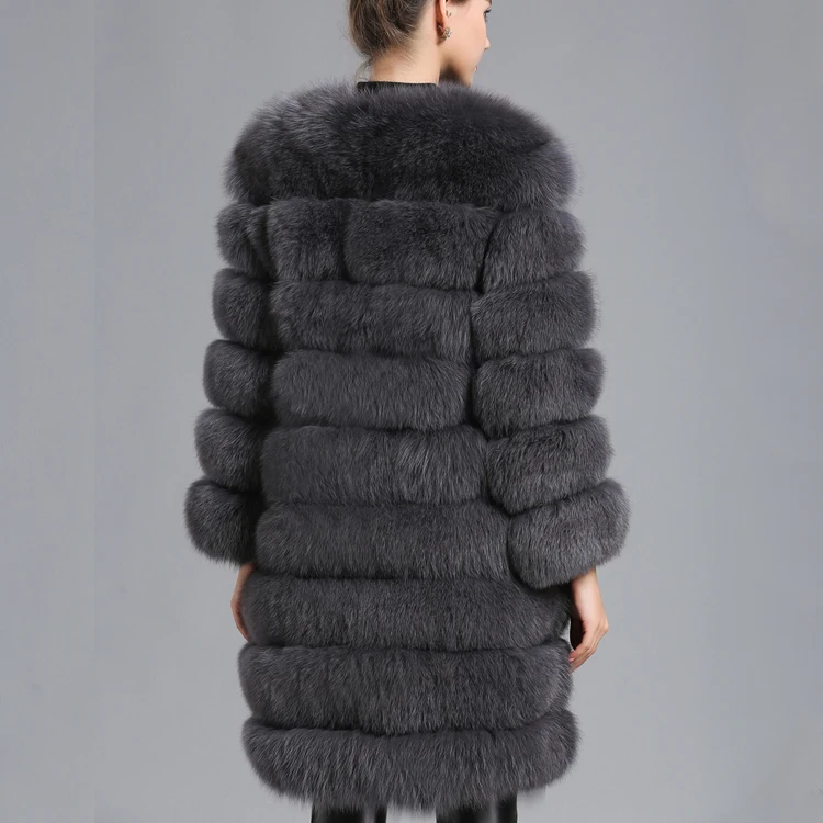 Fashion Beautiful Wholesale Custom Fur Coat Colorful Women Winter Warm Natural Removable Real Fox Fur Coat