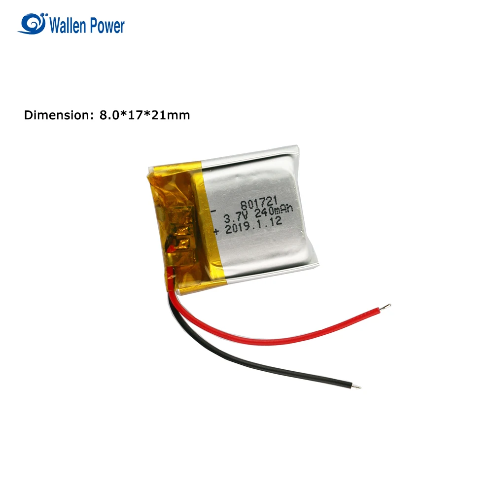 Factory high quality 3.7v 240mah lithium polymer battery