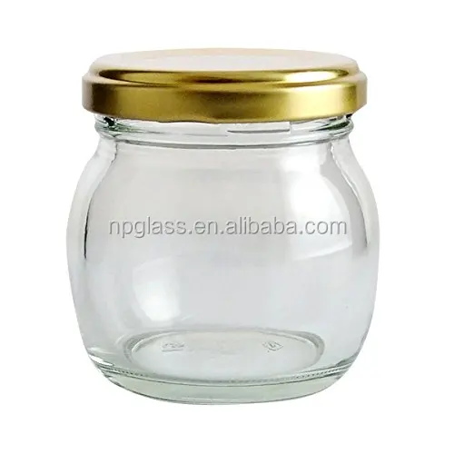 107ml wholesale glass honey jar with gold screw top lid