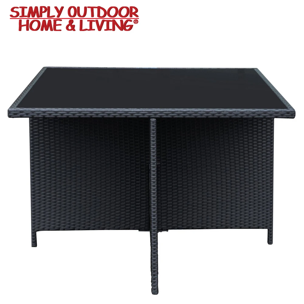 Garden Furniture Outdoor Dining Table Set KD Rattan Cube Table And Chairs Set