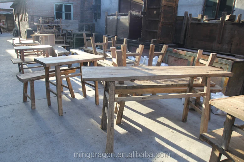 Chinese antique reclaimed elm wood country style natural console table