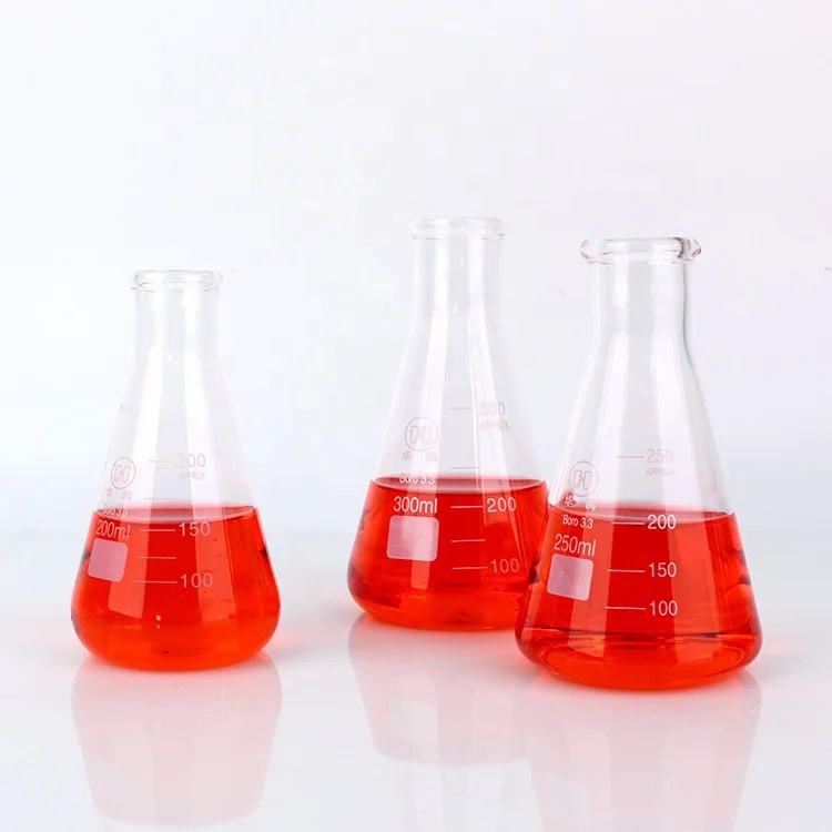 wholesale cheap heat resistant glass graduated conical beaker 5ml 200ml 500ml 1000ml