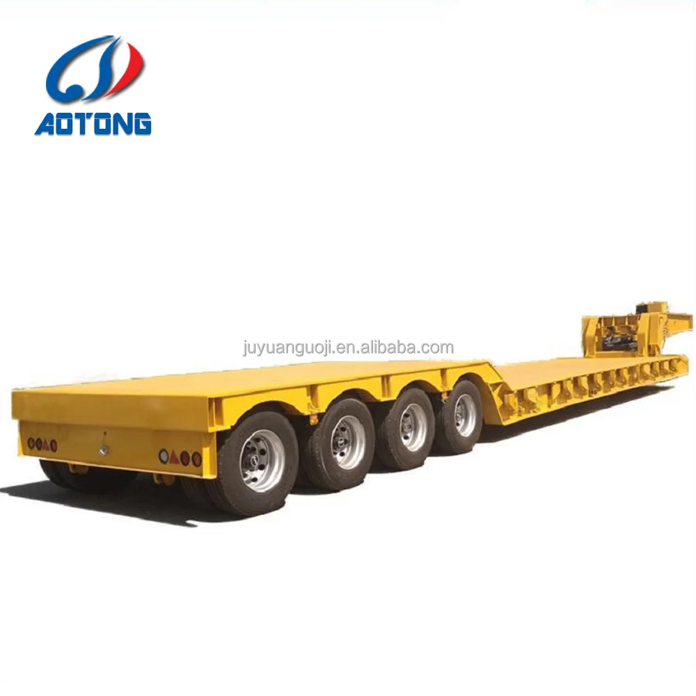 Heavy load multi axle 4 axle 60 tons draw bar hydraulic system kit parts low bed semi trailer lowboy low-bed-trailer for sale