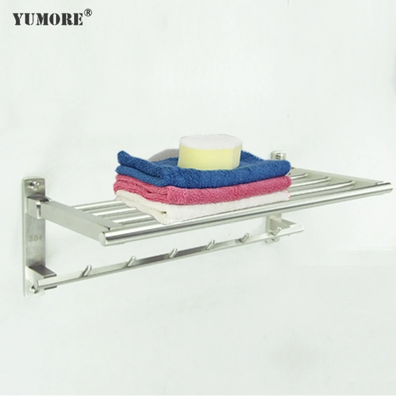 Stainless Steel Bathroom Wall Mounted Commercial Folding Bathroom Hotel Towel Rack