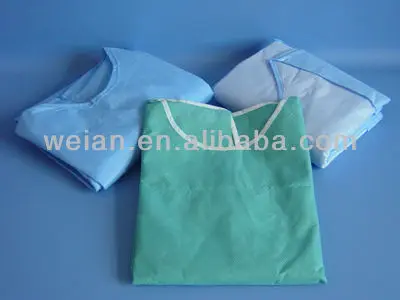 
Top quality disposable nonwoven patient gown/Standard Disposable Non-woven Surgical Gowns Doctor Nurse Surgeon Clothes 