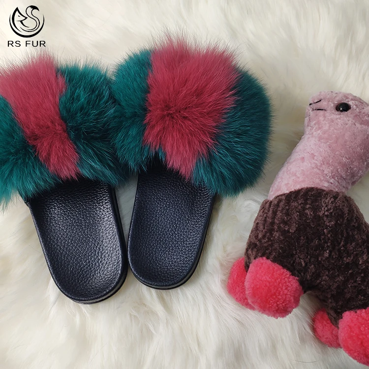 
2020 New Design Most Popular Hot Sale Flat Fur Slide Sandal For children 