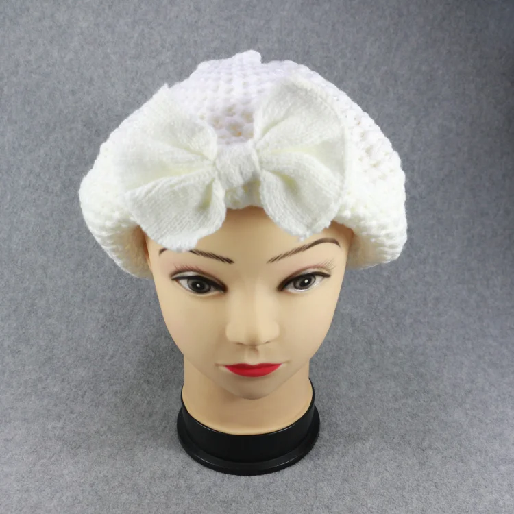 HZM-16285 Low Price Customized Logo soft Korean stylish flower beret cap with bowknot