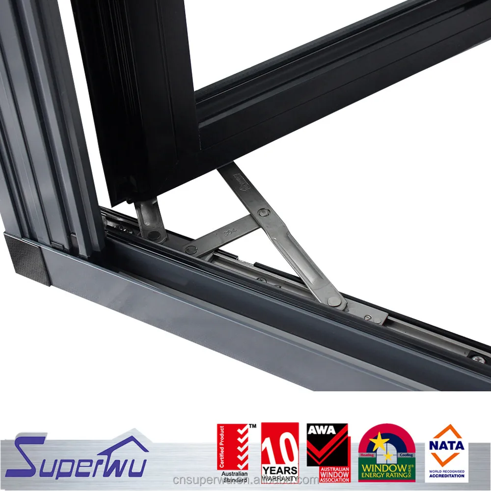 
NFRC windows 80 micron powder coated top quality aluminium double panel french casement window with insect screen 