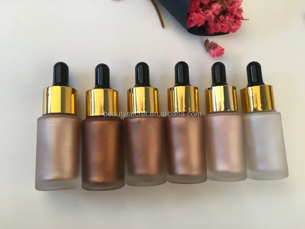 6 color Beauty secret liquid highlighter makeup private label liquid illuminator drop make up for face cosmetic