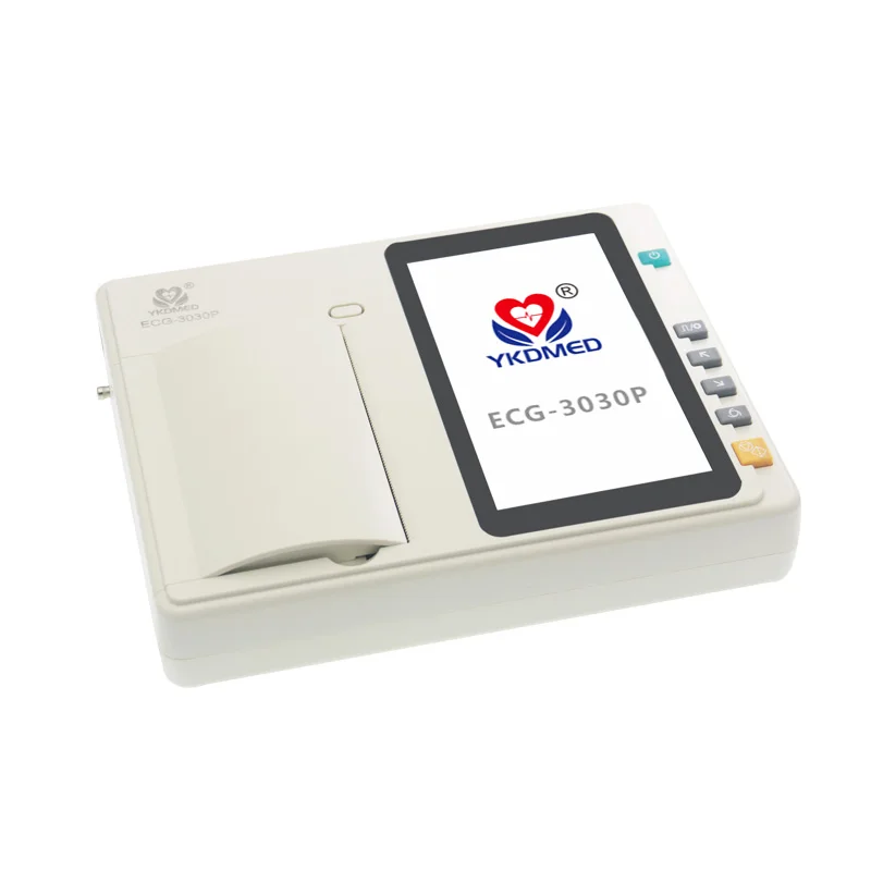  YKD ECG-3030P с высоким разрешением 3-канальный блок питания Цифровой Электрокардиограф/ЭКГ