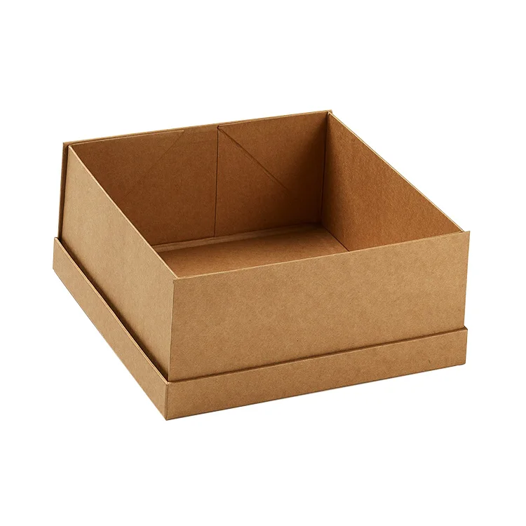 OEM factory low price brown kraft small cardboard storage boxes with lids for packaging