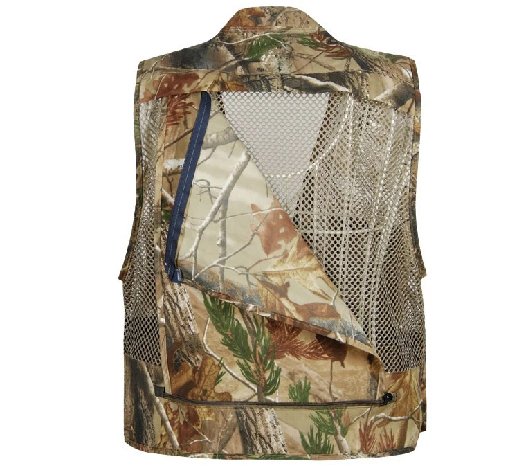 Men Camo Mesh Multi Pockets Camo Fish Hunt Vest Shooting Waistcoat Esporte Sleeveless men fishing Mesh Vest