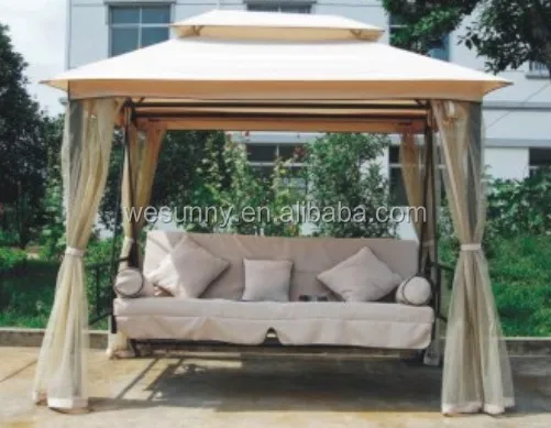 Открытый Deluxe металлические качели кровать с сеткой