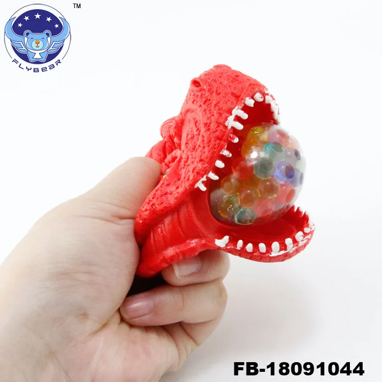 Squishy Pressure Ball Stress Reliever Dinosaur Head Toys Grape Balls Tpr Custom Squeeze Stress Ball Children Dinosaur Toy