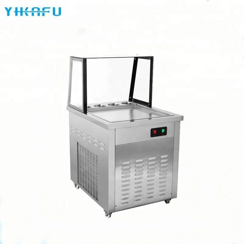 Factory price dust cover instant frying ice pan machine