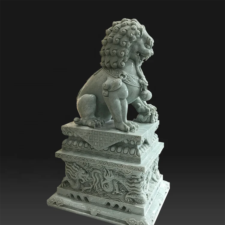 Front door stone carving antique statue roaring lion sculpture for sale