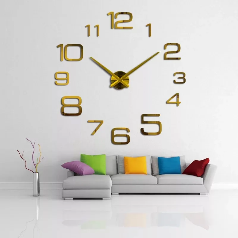 Home decoration large digital  Modern design clock ,big decorative sticker wall clocks wall watches unique gift wall clock