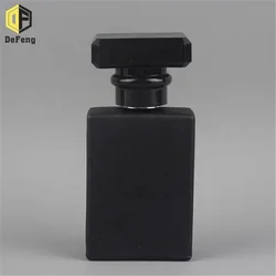 30ml Rectangle clear black perfume glass bottle glass perfume spray bottle