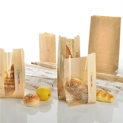 chinese cheap price food grade bakery kraft paper bag for bread packaging bag window