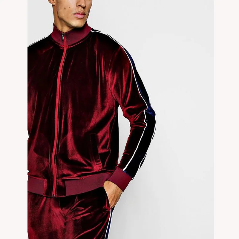 Custom best price velour mens tracksuit for sports wear