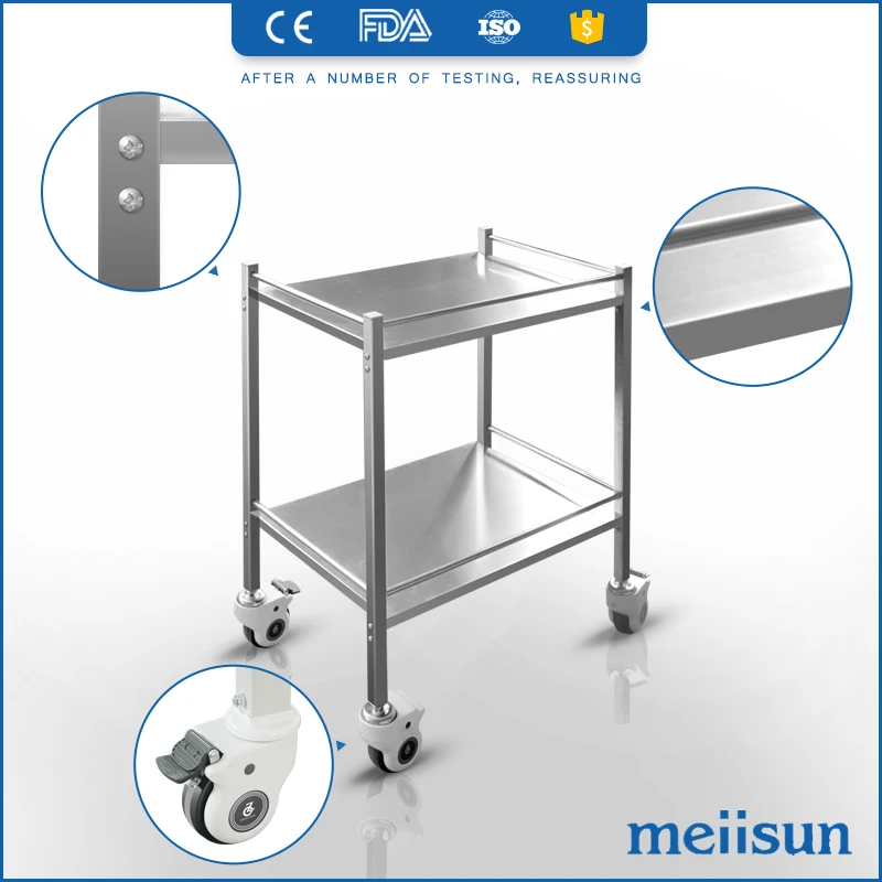 Hospital surgical instrument trolley stainless steel medical health care cart