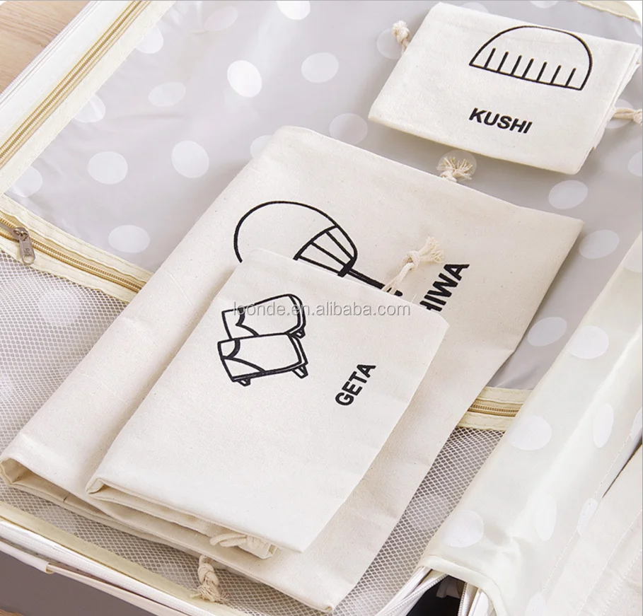 Cheap rustic natural white cotton jewelry gift bags pouches