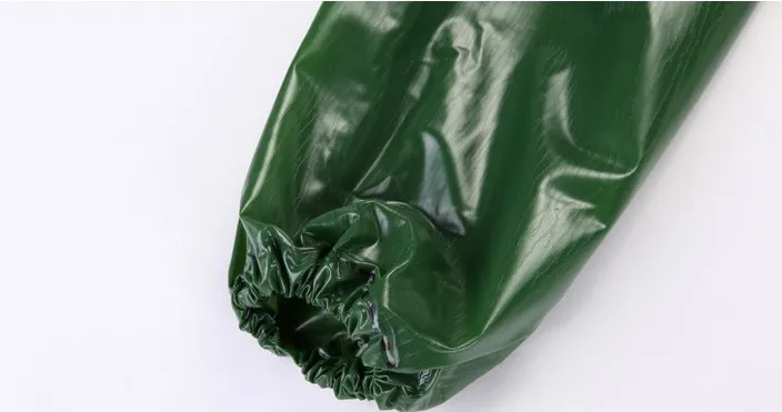 100% waterproof PVC film raincoat with reflective stripe women rain jacket with hood