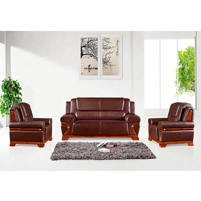 Hot sale Dubai cow leather luxury royal sofa office home living room sectional single sofa set