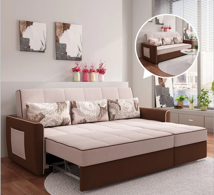 Modern storage corner custom folding double deck cover adjustable couch sleep fabric sofa bed