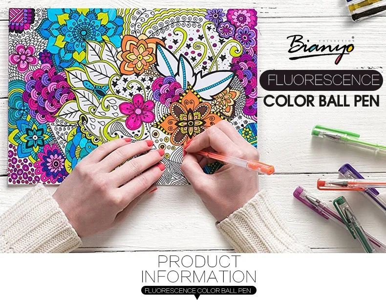 Hot Selling 60Colors Gel Pens Refills Metallic Pastel Neon Glitter Sketch Drawing Color Pen