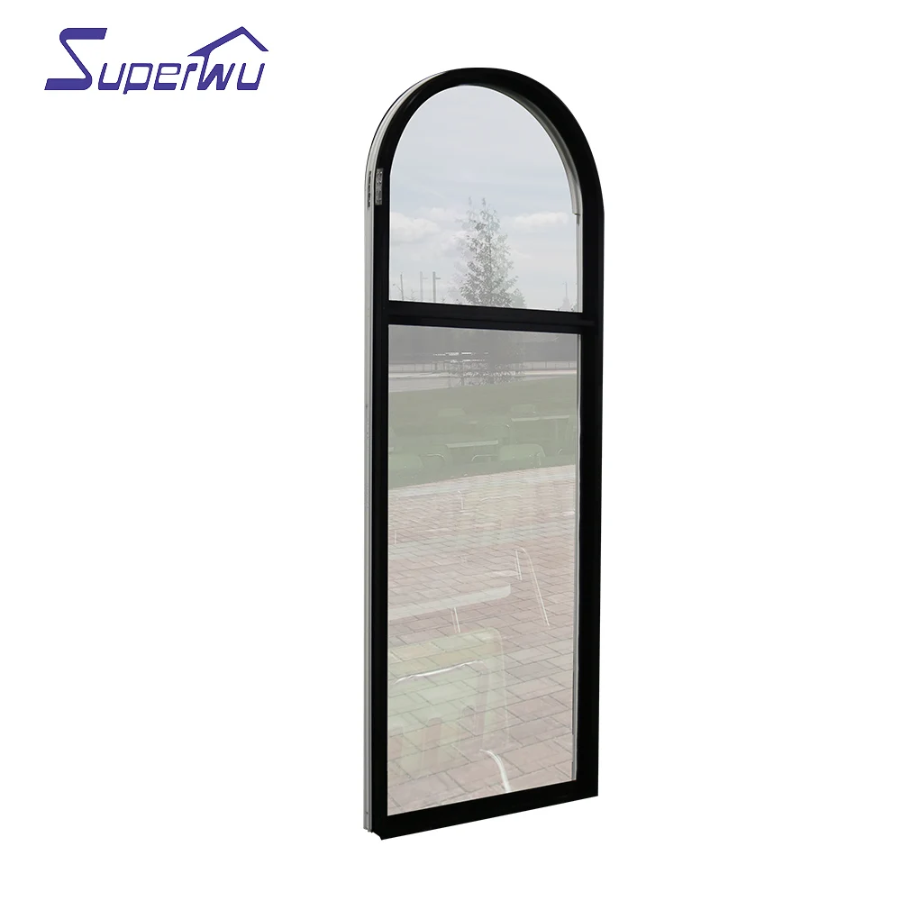 Arch design AAMA,NFRC 2.0mm thickness aluminum fixed arched windows