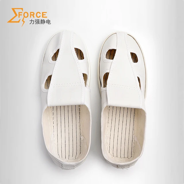 Hot selling  low cost white PVC butterfly esd shoes for workstation