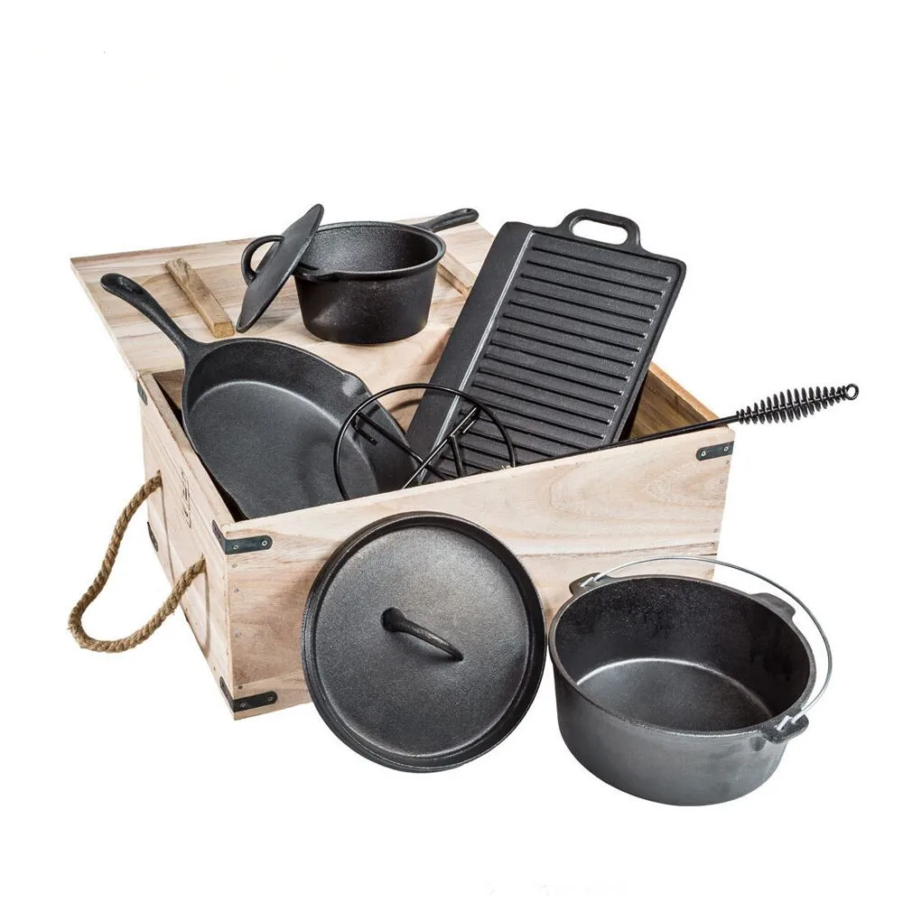Camp Outdoor Cast Iron cookware set 7Piece