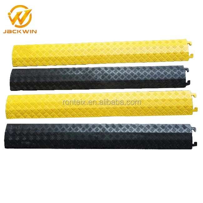 Yellow or Black Plastic 1 Channel Electrical Cord Cover for Floor