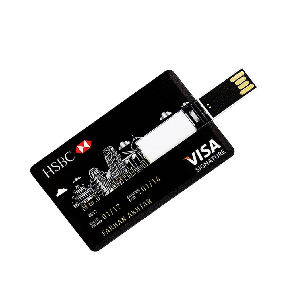 waterproof Super Slim USB 2.0 3.0 Credit Card USB Flash Drive pen drive 4GB 8GB 16GB 32GB 64GB Memory Stick