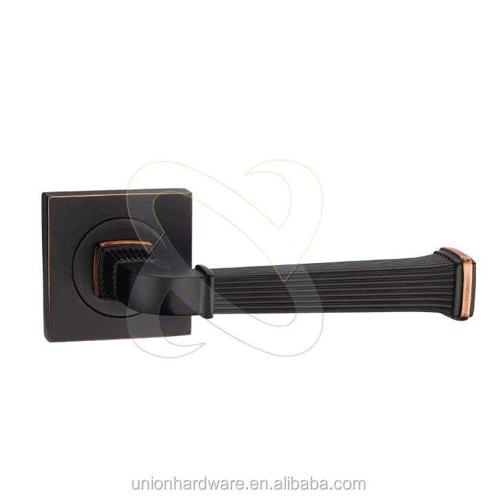 Zamak internal door handle,door lever handle black,antique brass door handle