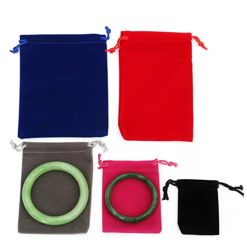 5x7cm mix color Soft Velvet Jewelry Pouches Drawstring Packaging Bags for Rings Necklace Earrings Stud Bracelets Bangle Gift