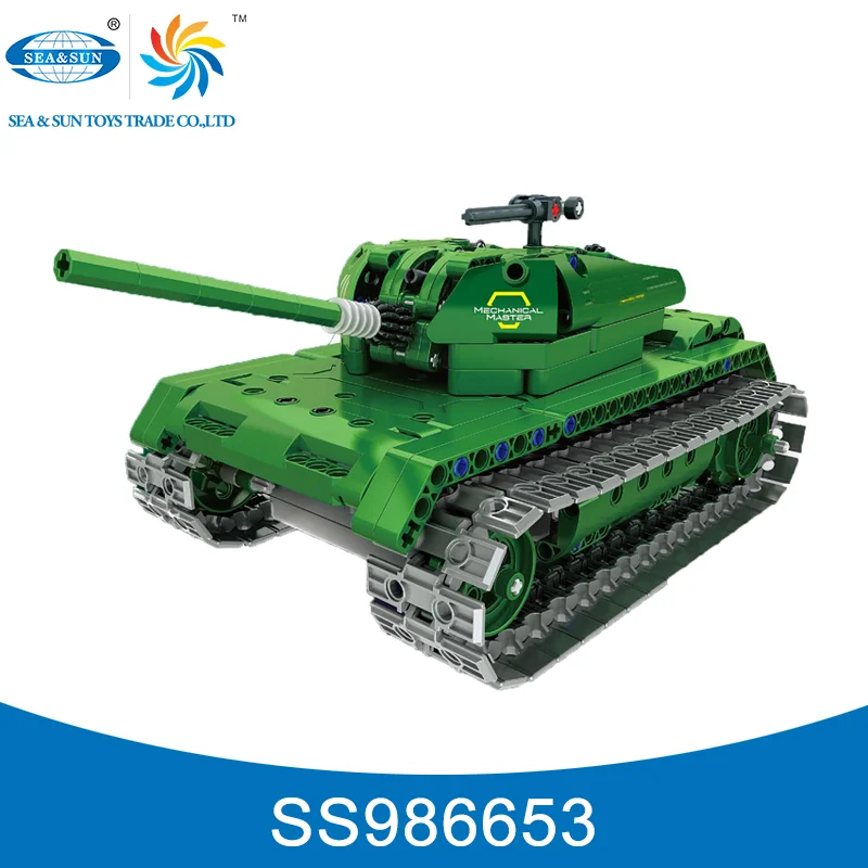 453 pcs building bricks 2.4G 4 CH radio control toy rc tank