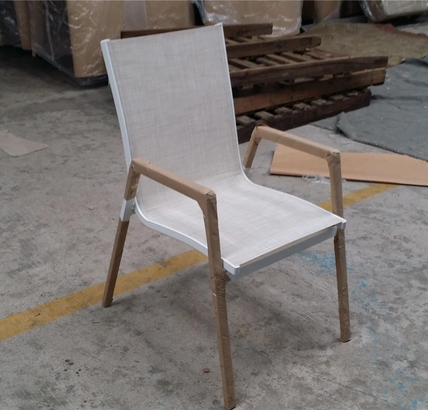 Marine Grade Garden Dining Patio furniture aluminum mesh outdoor chairs