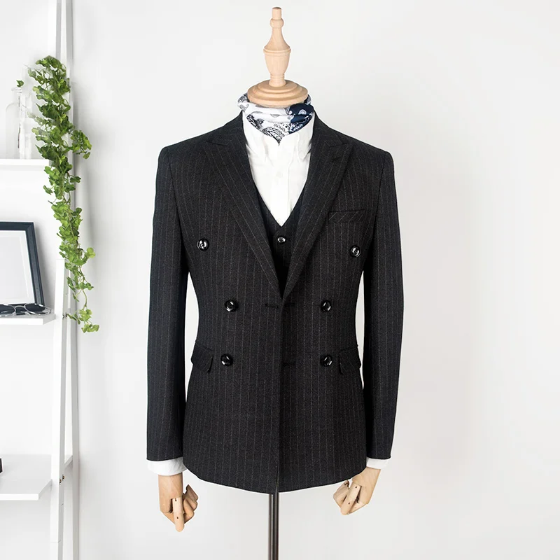  Блейзер мужские костюмы по индивидуальному заказу полосатый костюм для мужчин