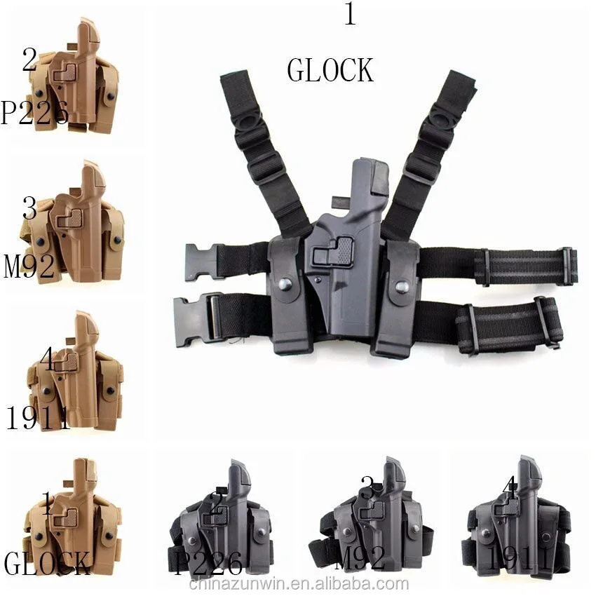 Zunwin Tactical Conceal Carry Leg Gun Holster P226/1911 Quick Release Lever Best Concealment Solution Made Polymer