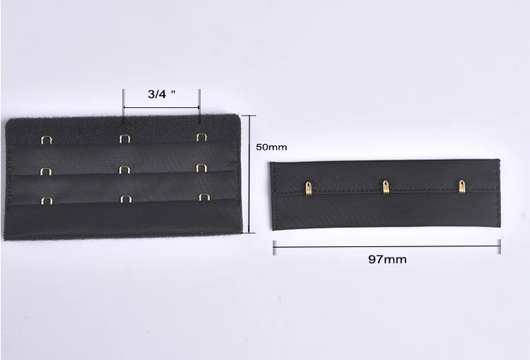 
China manufacturer bra extender with metal hook 3 rows of 3 hooks for corset 