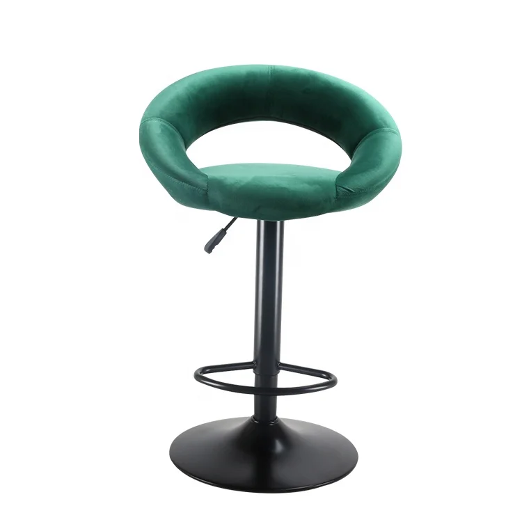 
Velvet Fabric Coffee Home Silver Chrome Foot Rest Counter Bar Height Adjustable Outdoor Indoor Gas Lift Wine Drinking Dinning 