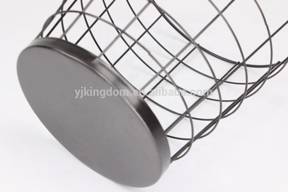 550-35 household cleaning tool black metal wire paper waste bin trash basket