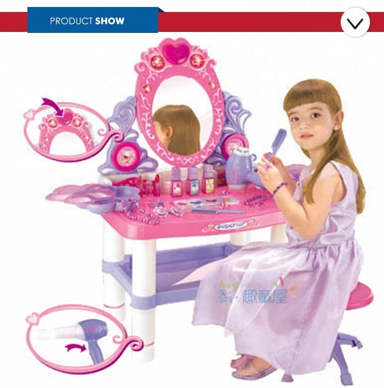 Hot selling other preschool makeup toys role pretend play with beauty dresser and make up game kits for girl kids set