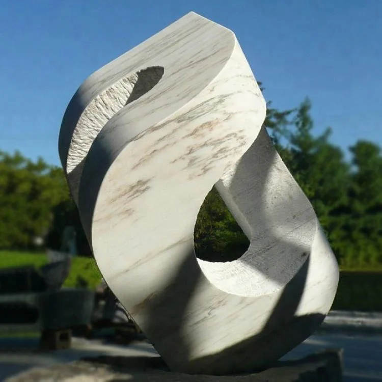 
large natural stone carving white marble abstract sculpture for urban plaza or square 