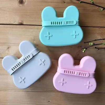 New Design Silicone  Food Container Lovely  Lunch Box With Lid Fruit And Vegetable Storage Box