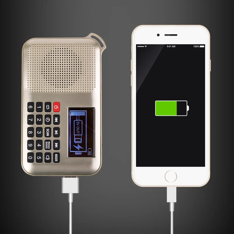  Новинка 2019 портативный внешний аккумулятор на солнечной батарее mp3-плеер с SD-картой динамик FM-радио