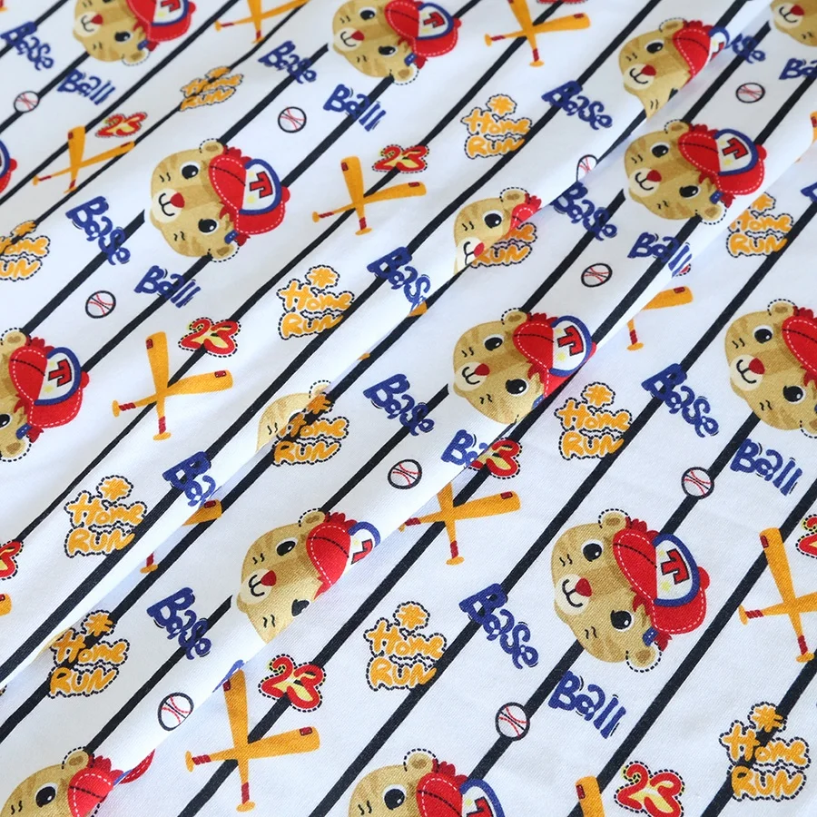 
High Quality digital printing on Bamboo fiber cotton french terry fabric for kids 