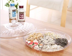 Home And Kitchen Products Dry Fruit Decoration Tray Divided Tray With Lid